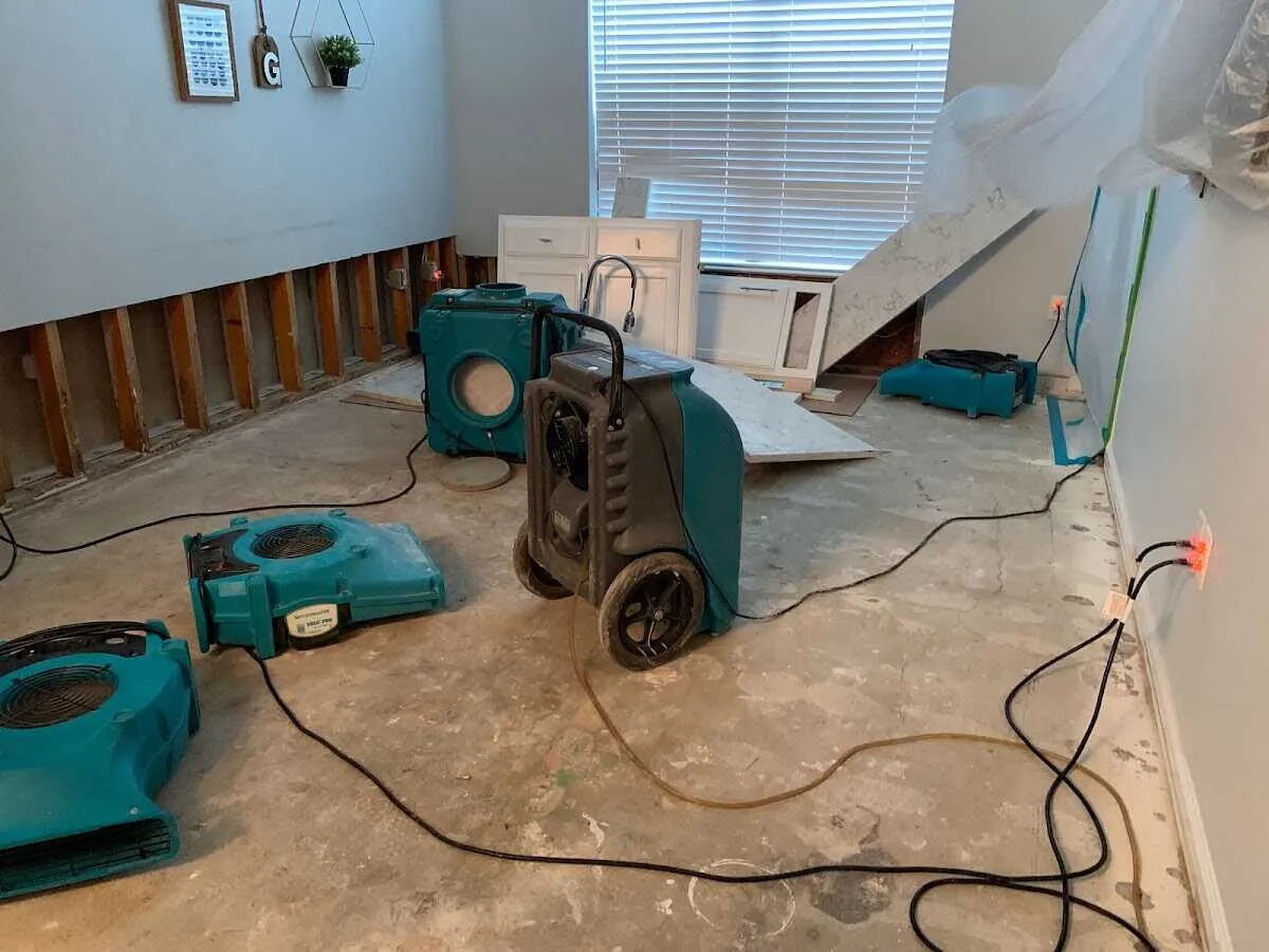 Dehumidifier in flood-cut room for Water Extraction & Removal in Cloquet